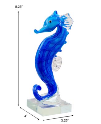 8.25" Pisces Seahorse Art Glass Figurine