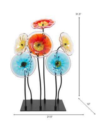 32" Flower Garden Art Glass Sculpture