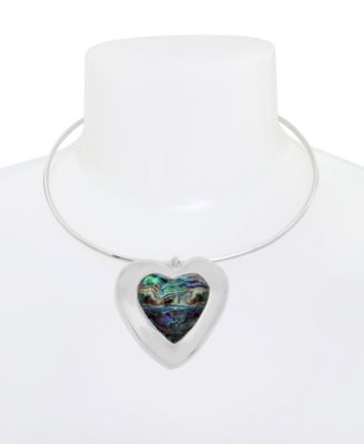 Robert Lee Morris Soho Faux Stone Heart Gem Pendant Wire Necklace 14890₽