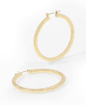 Textured Large Hoop Earrings