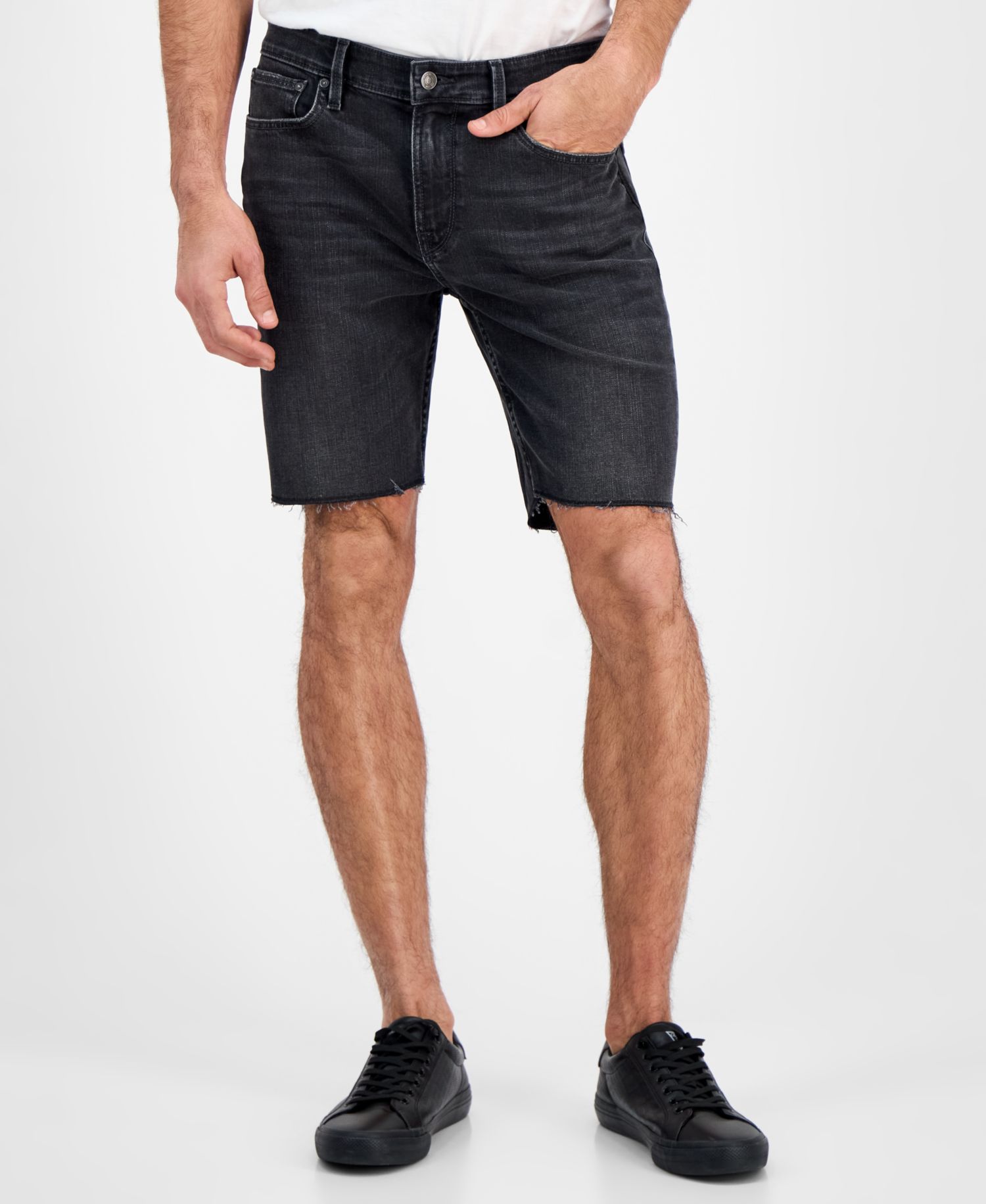Men's Logan Slim Fit Denim Raw Edge 9" Shorts