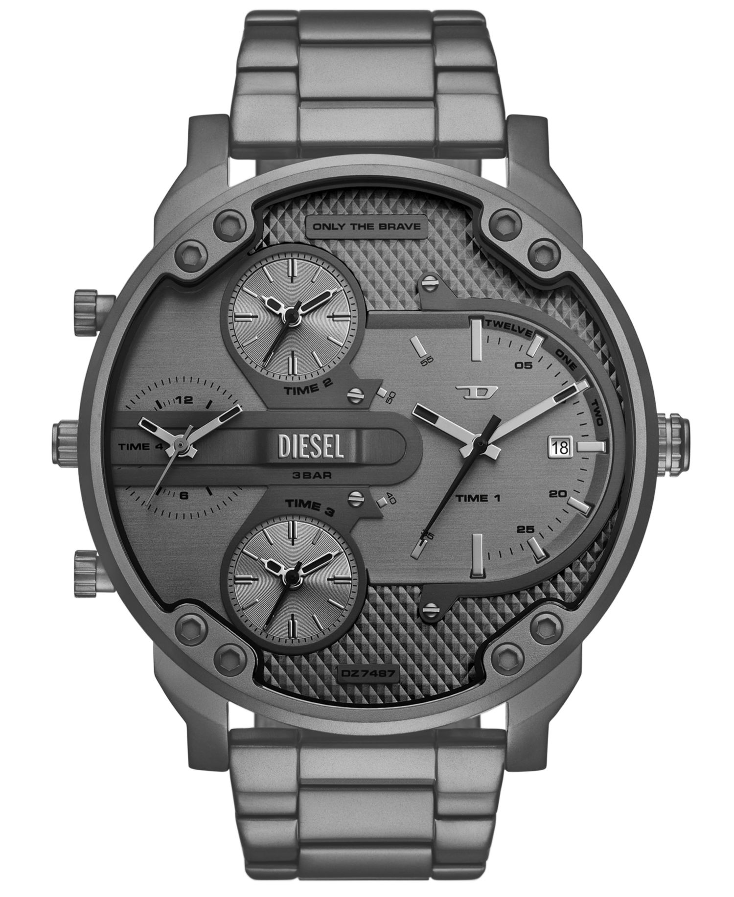 Men's Mr. Daddy Slim Quartz Three-Hand Date Gray Stainless Steel Watch, 54mm