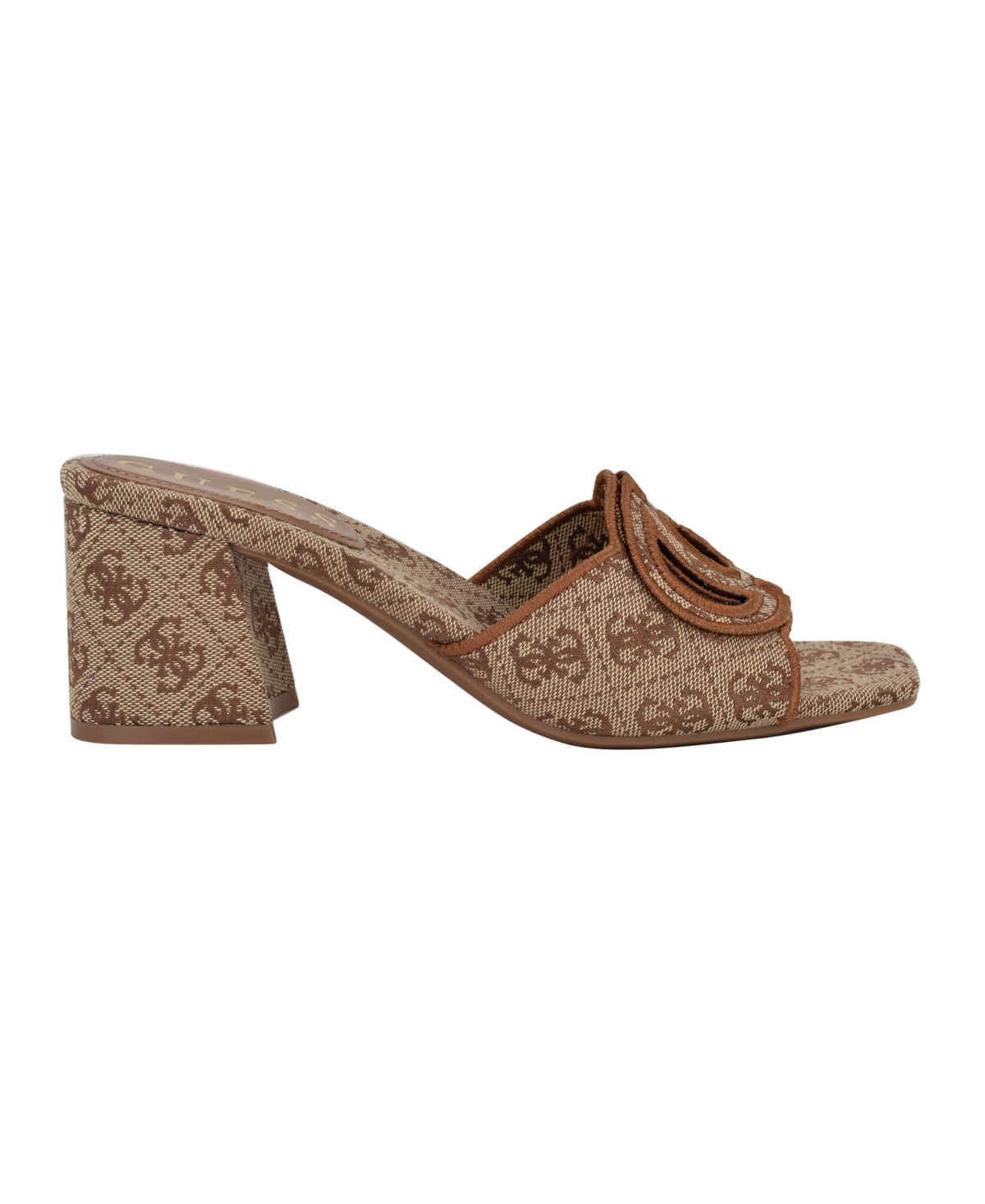 Guess Women's Galsee Quattro-g Cutout Block Heel Sandals In Brown