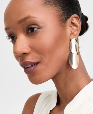 INC International Concepts Gold-Tone Sculptural Disc Drop Earrings Exclusively at Macys 1990₽