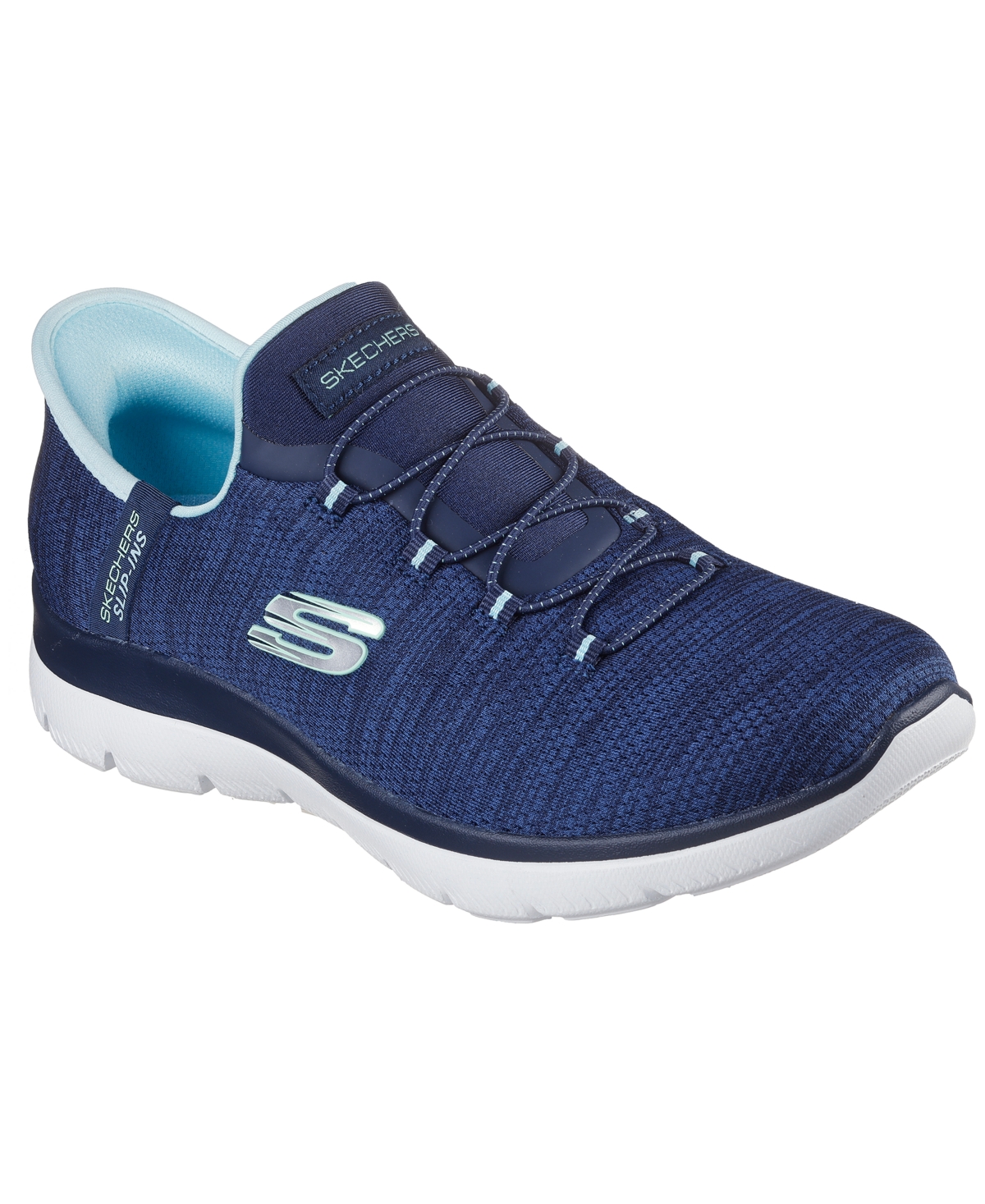 Women's Slip-ins: Summits - Everyday Set Wide Width Casual Sneakers from Finish Line - Navy, Aqua