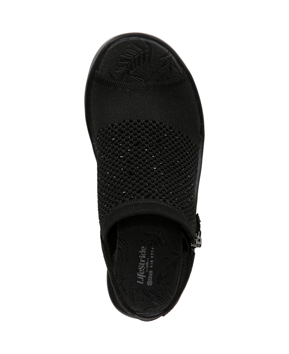 Bzees Women's Starlet Washable Slingback Wedge Sandals In Black Knit Fabric