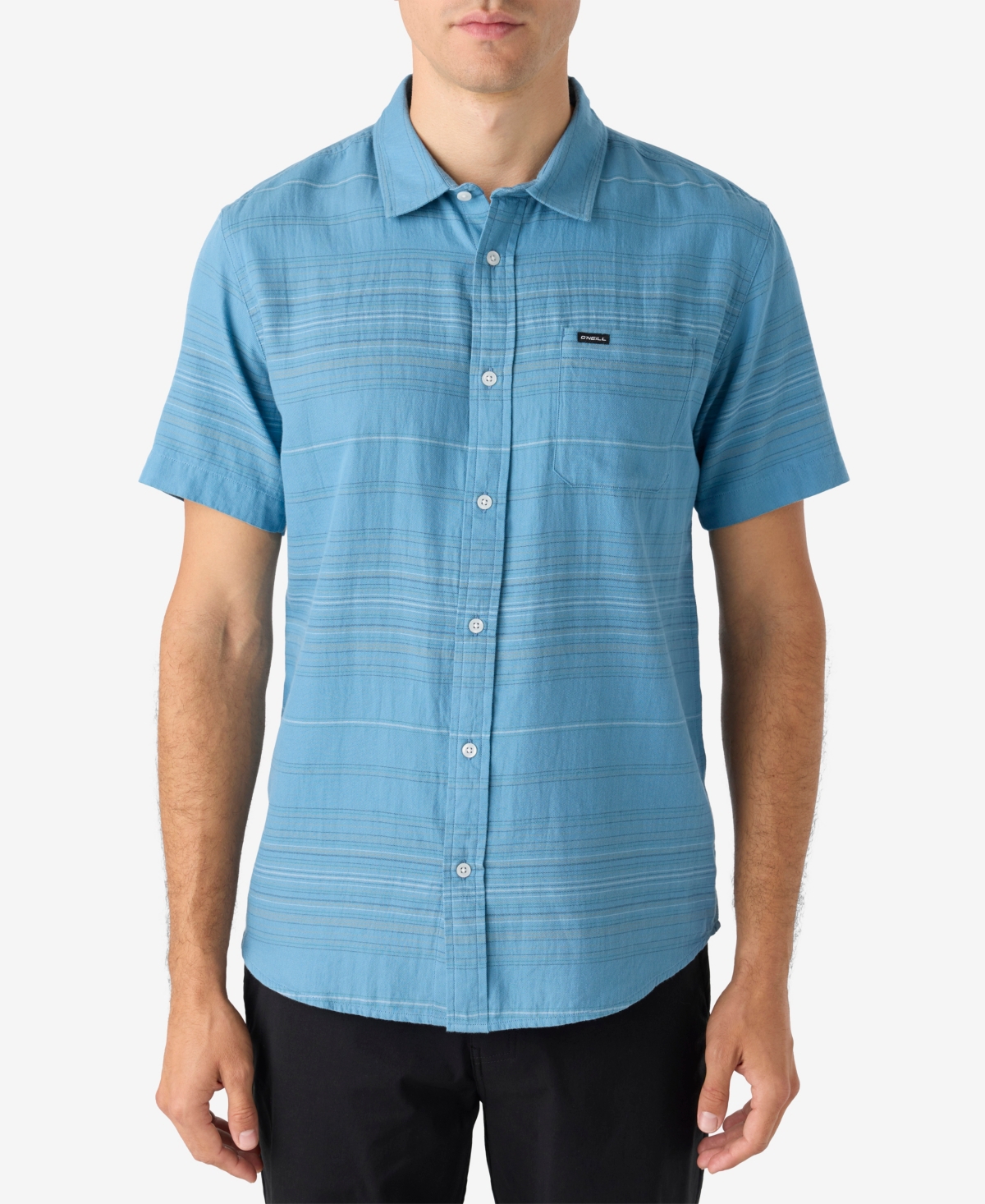 O'neill Seafaring Stripe Standard Shirt In Blue Shadow