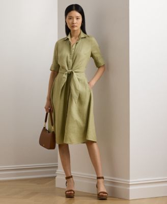 Lauren Ralph Lauren - Petite Tie-Front Linen Shirtdress