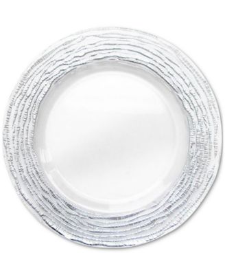 Arizona Silver/Clear Glass Charger Plates, Set of 4