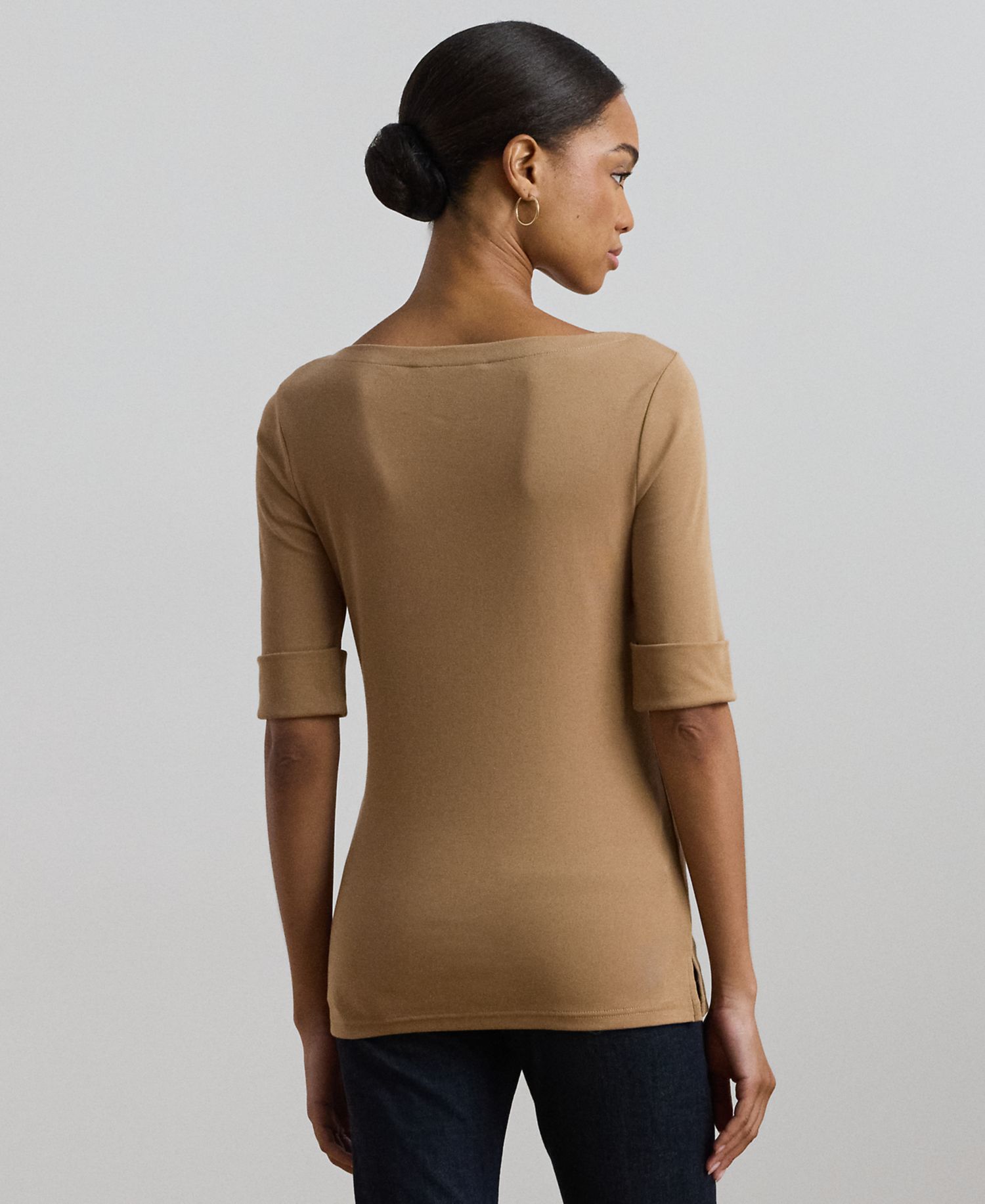 Petite Stretch Boatneck Top
