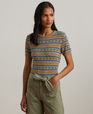 Lauren Ralph Lauren - Petite Fair Isle Short-Sleeve Sweater