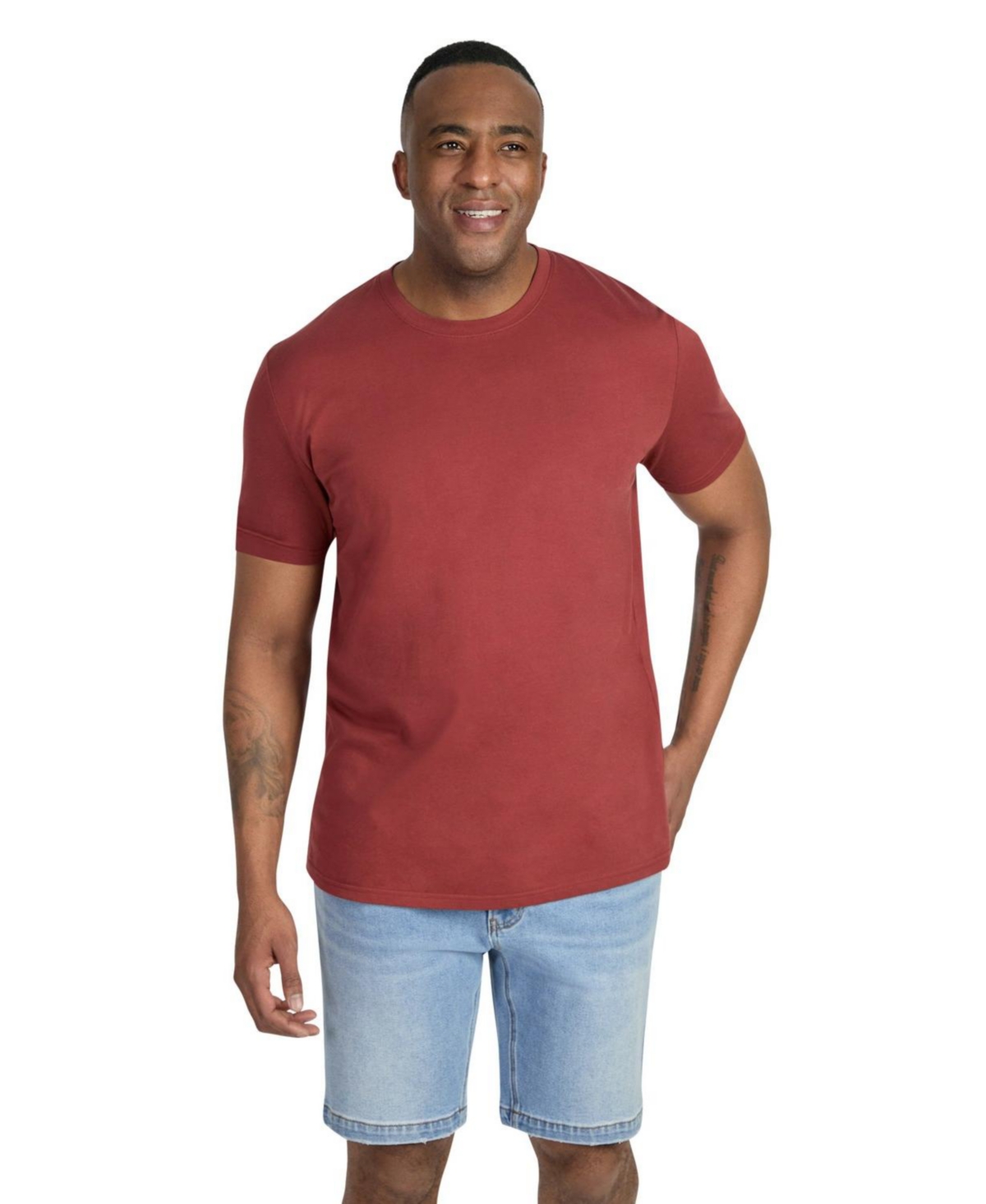 Big & Tall Essential Crew Neck Tee - Pink clay