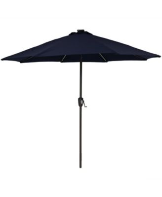 Outdoor Aluminum Sunbrella Patio Umbrella with Solar LED Light Bars and Tilt - 9'