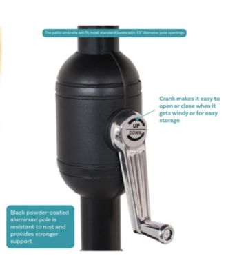 Outdoor Aluminum Patio Table Umbrella with Polyester Canopy and Push Button Tilt and Crank