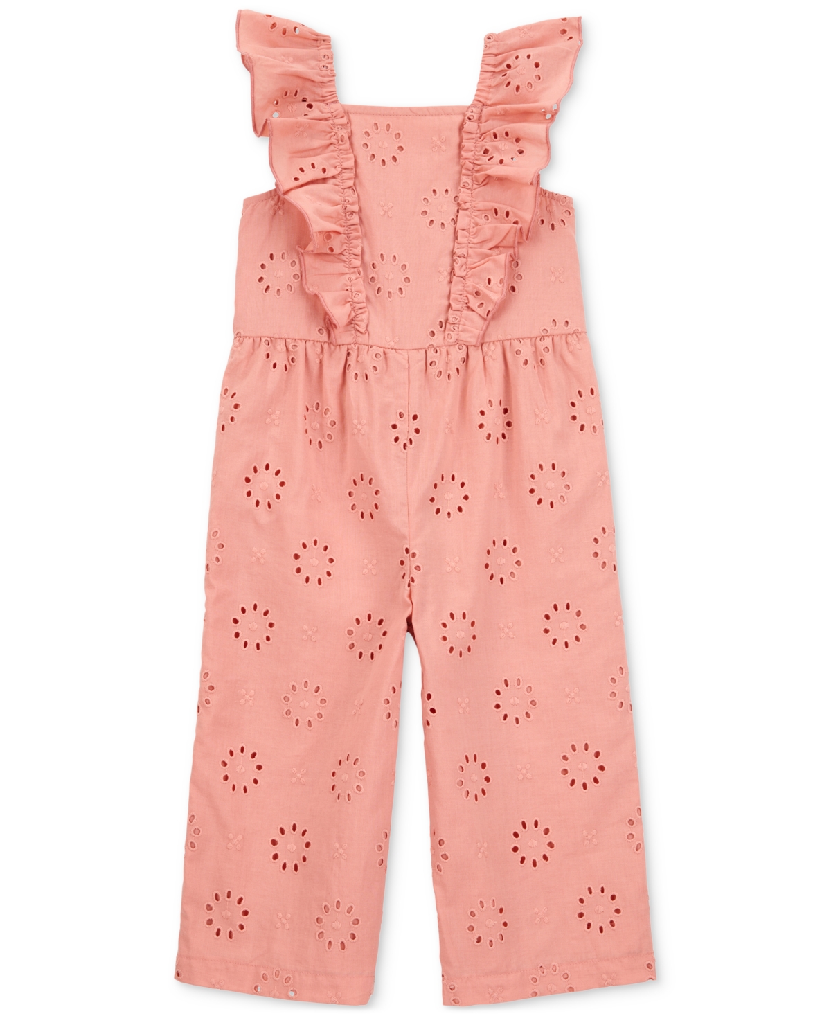 Carter's Toddler Girls Cotton Eyelet Flutter Jumpsuit In Pink