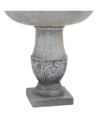 50-Inch 2-Tier French Garden Outdoor Water Fountain - Glass Fiber Reinforced Concrete Construction - Dusty Gray