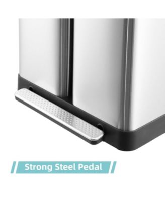 2 x 9.5 Gal (36L+36L) Trash Can, Dual Compartments Garbage Can