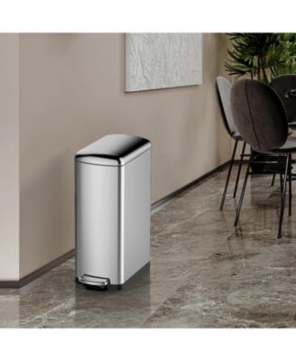 8 Gallon (30L) Slim Kitchen Trash Can, Stainless Steel Garbage Can
