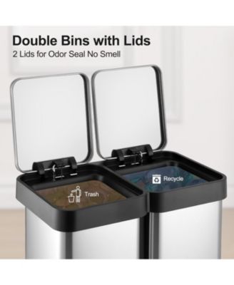 16 Gallon/ 60L Dual Compartment Trash Can