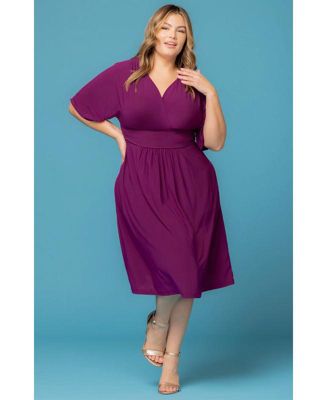 Plus Size Gia A-Line Midi Dress with Pockets