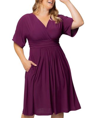 Plus Size Gia A-Line Midi Dress with Pockets