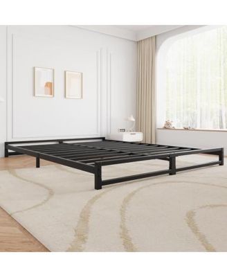 Queen Size Metal Platform Bed Frame with Steel Slat Support