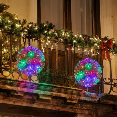 Electric Plug-In Indoor/Outdoor LED Lighted Ball Hanging Ornament, 50ct, 5"