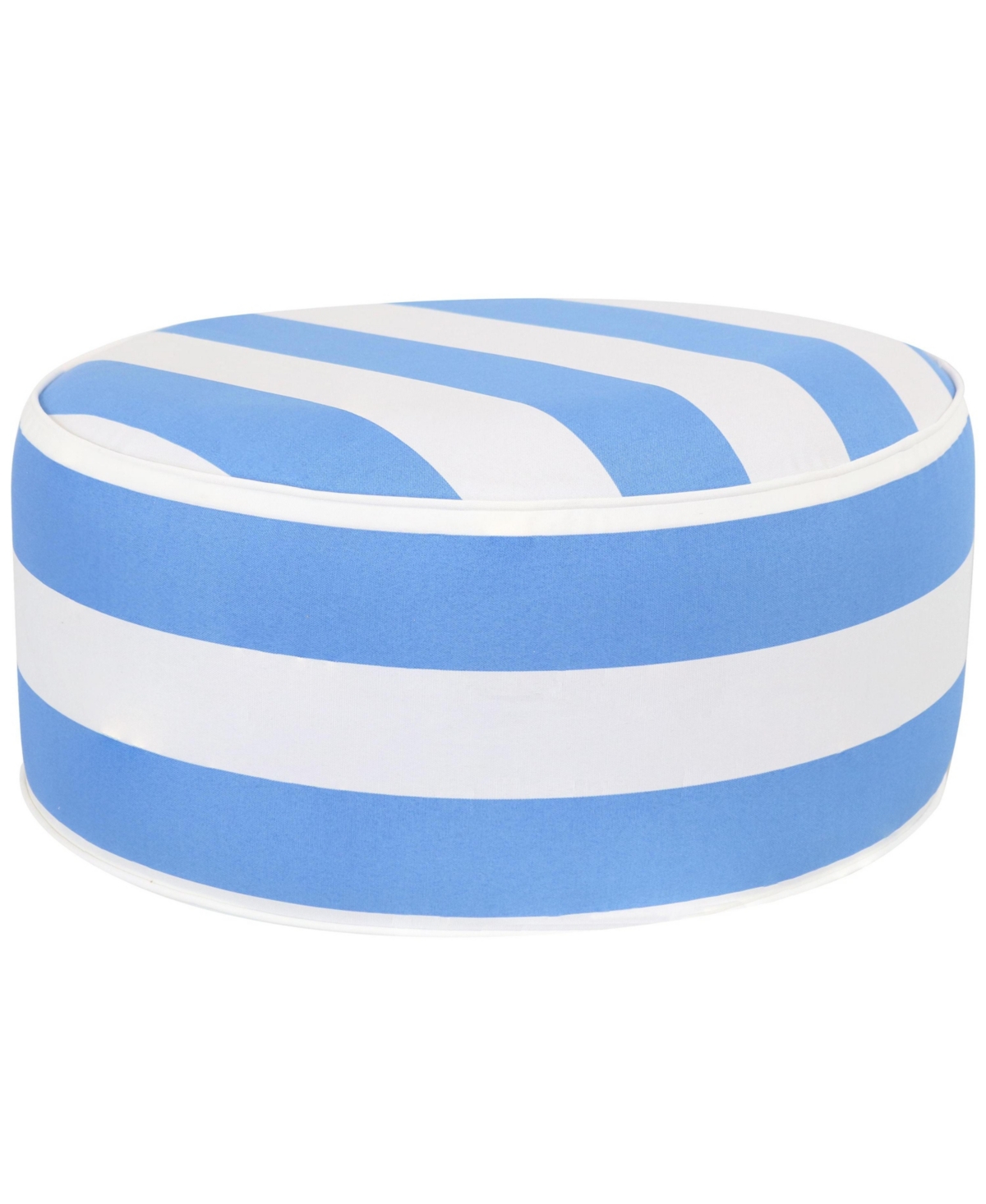Water-Resistant Outdoor Inflatable Ottoman - Indoor or Outdoor Use - 115-Pound Weight Capacity - Beach-Bound Stripe - Beach-bound stripe