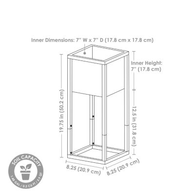 Modern Simplicity 8.25" Square Cold-Rolled Steel Outdoor Elevated Planter - Set of 2