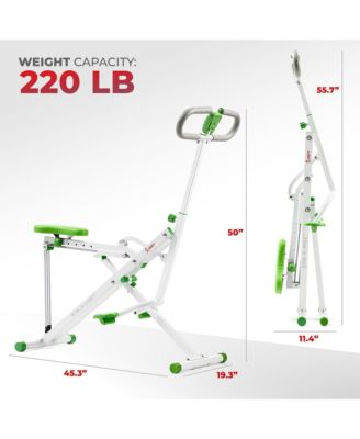 SMART Green Upright Row-N-Ride & Squat Assist Machine w Free SunnyFit App via Bluetooth