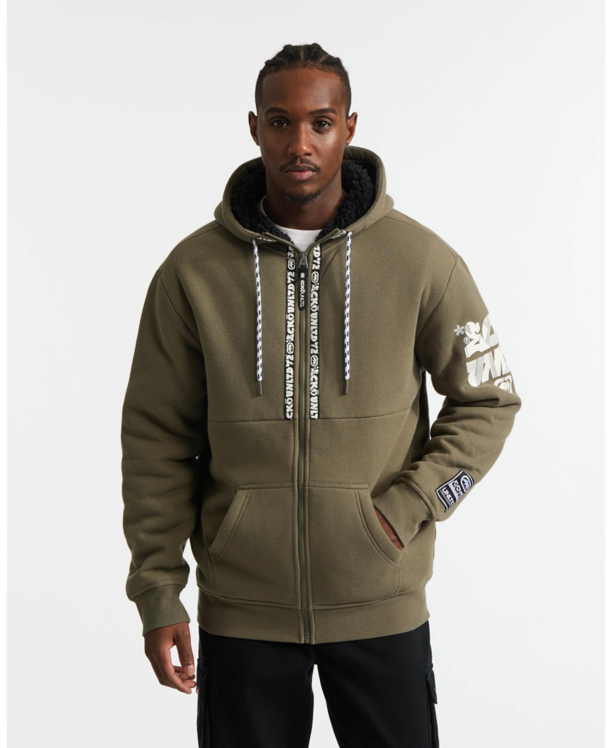 Men's Birth Year Sherpa Hoodie - Olive