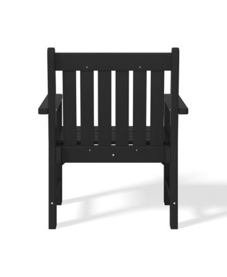 Outdoor Patio 3-Piece HDPE Adirondack Garden Chairs with Square Adirondack Side Table Set