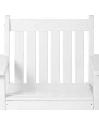 Outdoor Patio 3-Piece HDPE Adirondack Garden Chairs with Square Adirondack Side Table Set