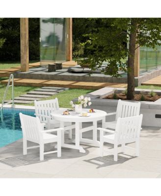 5-Piece HDPE Outdoor Patio Chair and Round Table Dining Set