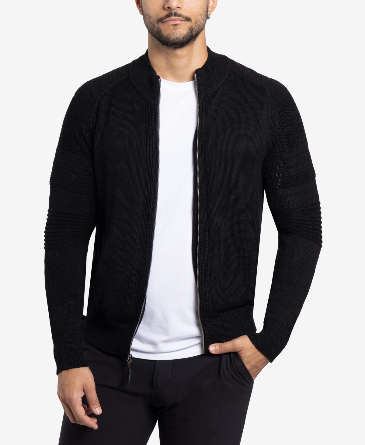 Men's Full-Zip Sweater Jacket - Black