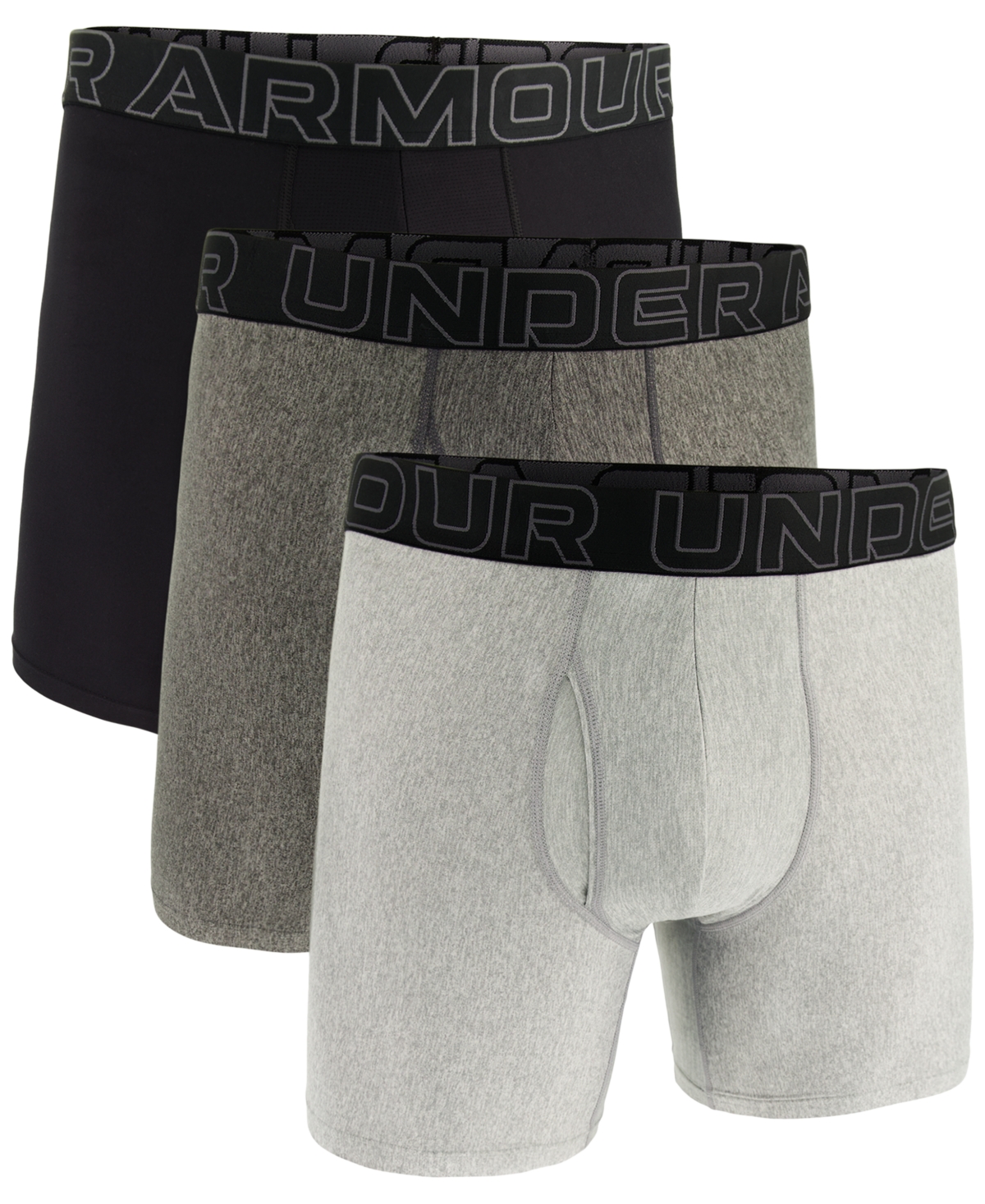 Men's 3-Pack Performance Tech Solid 6" Boxer Briefs - Steel Htr