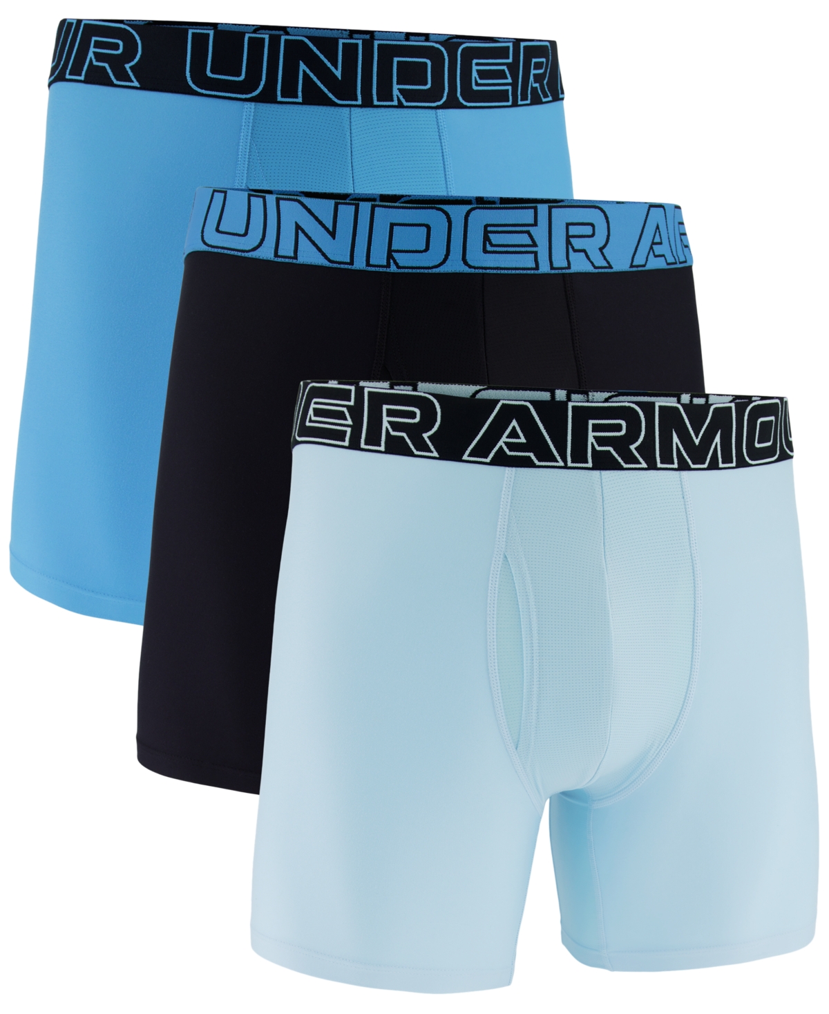 UNDER ARMOUR MEN'S 3-PACK PERFORMANCE TECH SOLID 6" BOXER BRIEFS 