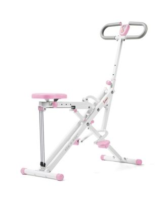 Pink SMART Upright Row-N-Ride Squat Assist Exerciser with Free SunnyFit App via Bluetooth