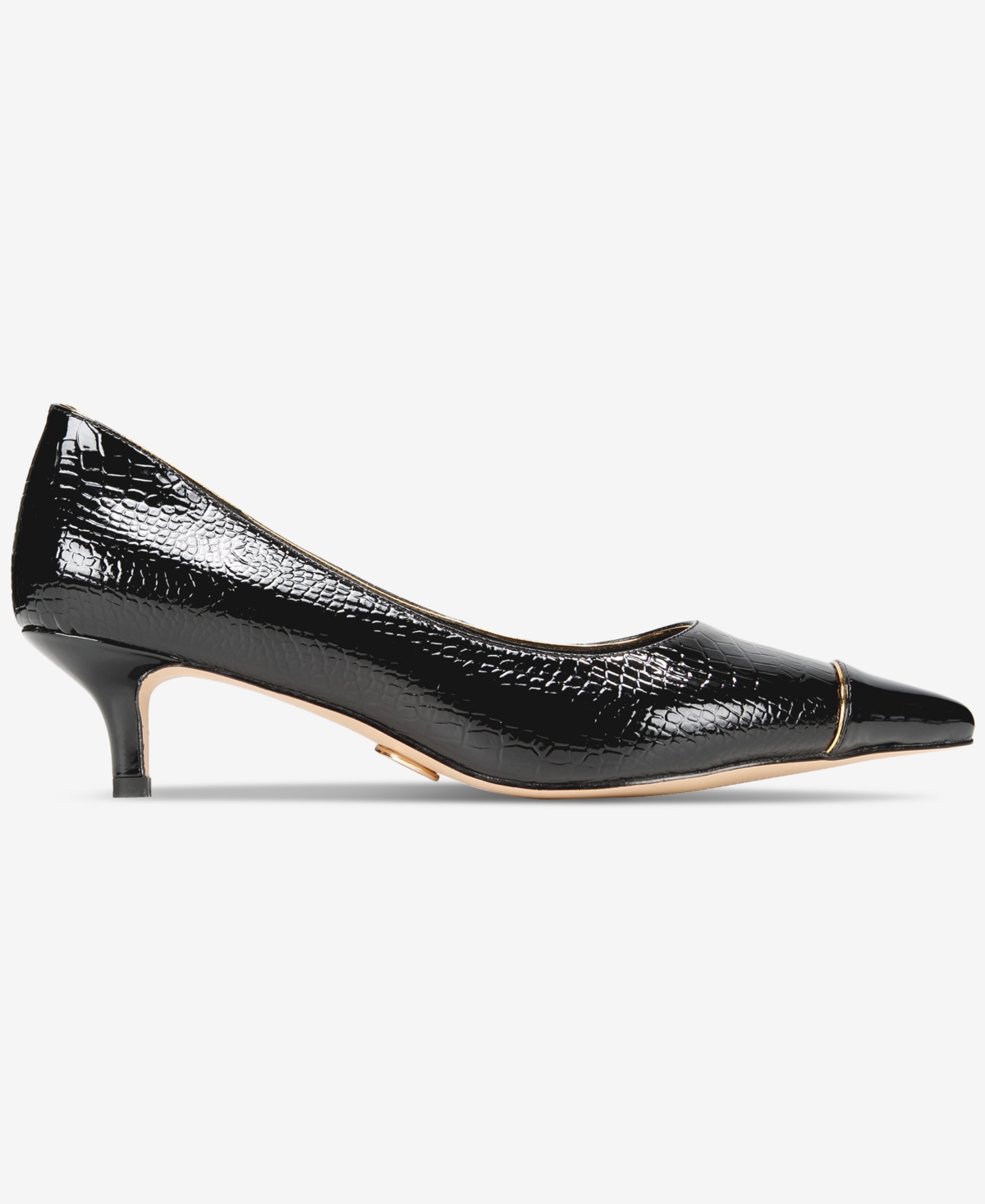 Things Ii Come Women's Jacey Luxurious Pointed-toe Kitten Heel Pumps In Black Croco