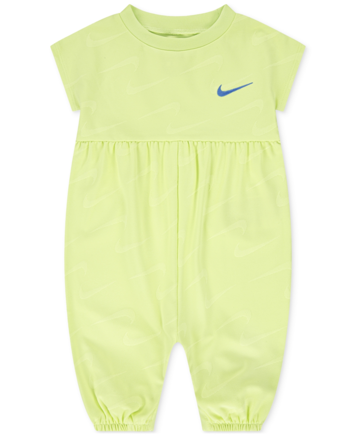 Nike Baby Girls Swoosh Motion Jacquard Jersey Jumpsuit - Lemon