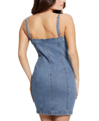 GUESS Women's Raye Zippered Denim Mini Dress