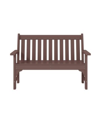 Outdoor 2-Person All-Weather HDPE Front Porch Garden Bench