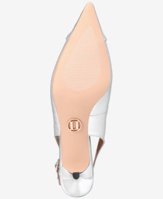 Women's Julee Luxurious Pointy-Toe Slingback Kitten Heel Pump