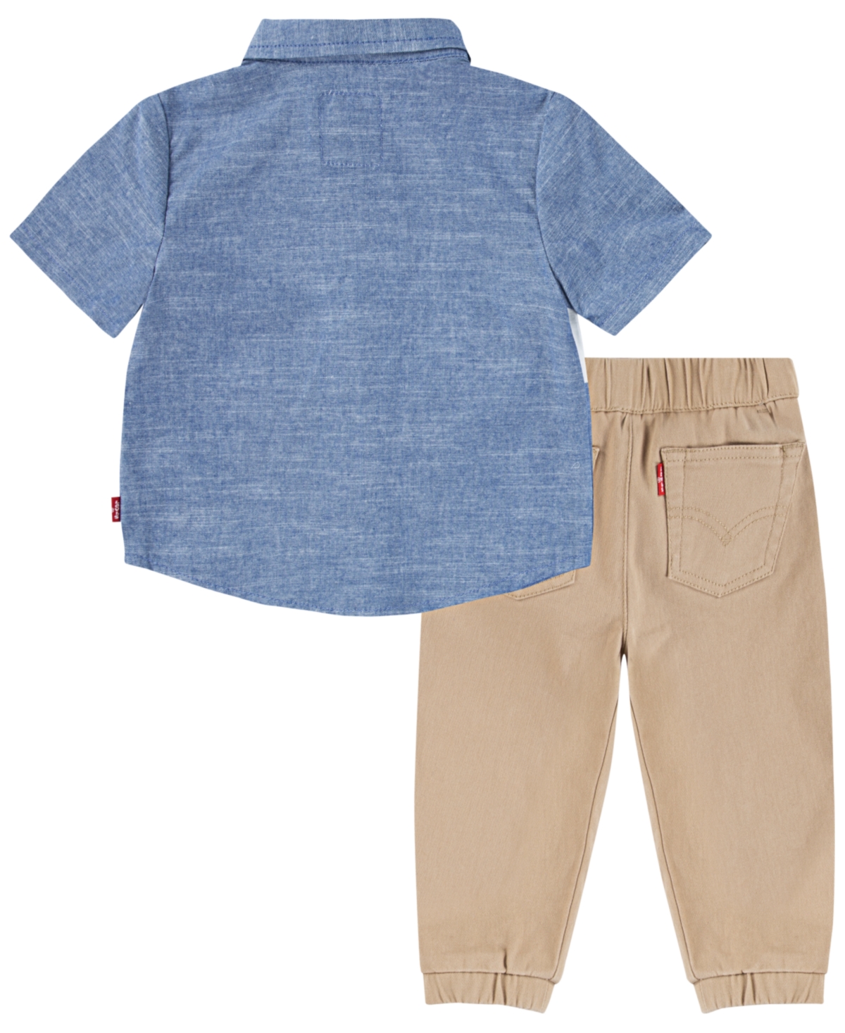 Shop Levi's Little Boys 2-piece Denim Shirt And Jogger Pants In Blue Chambray