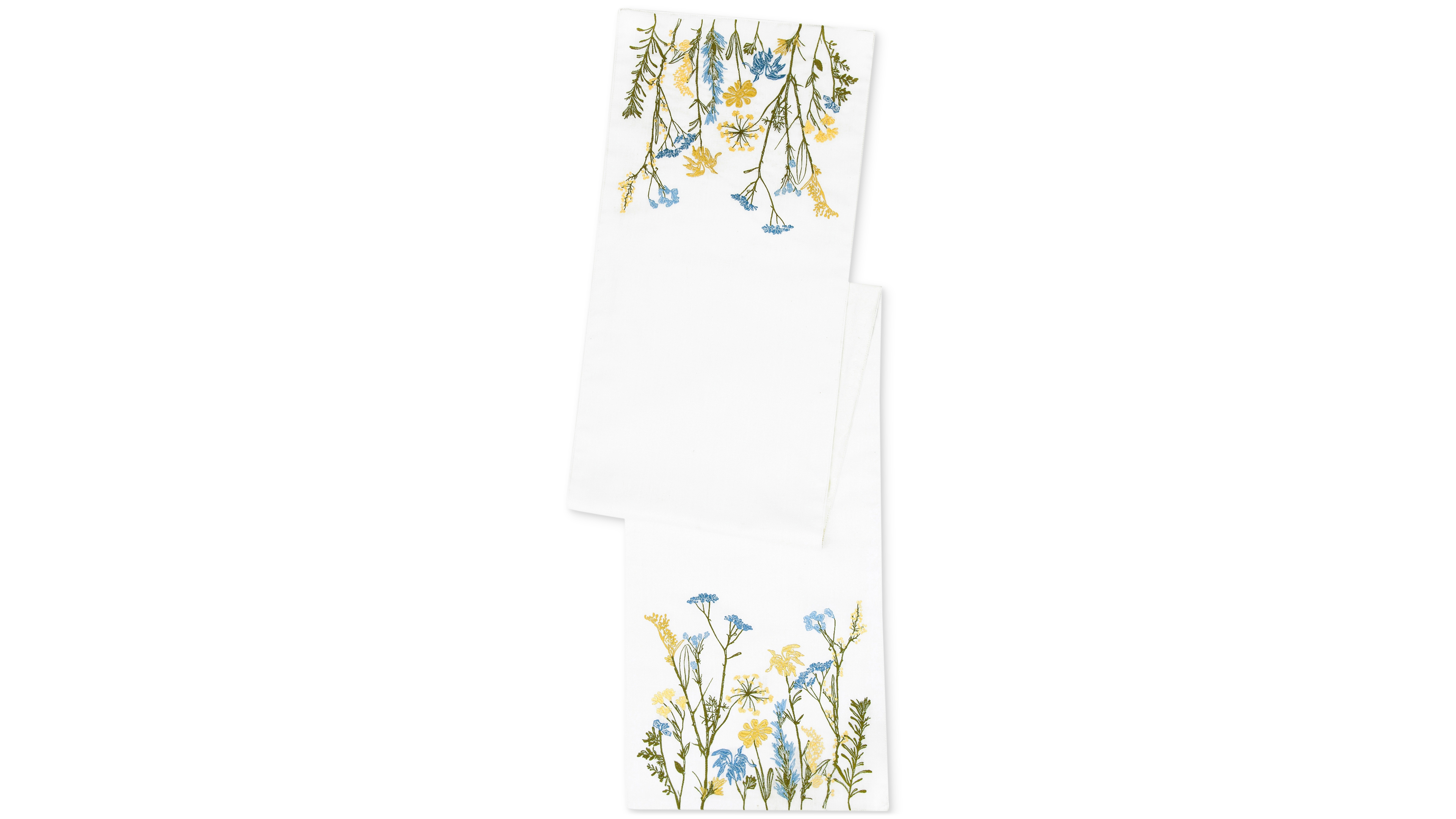 Lenox Wildflowers Border Embroidered Runner, 14" x 90"