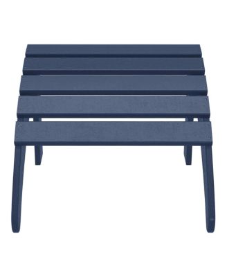 2-Piece Outdoor Patio HDPE Adirondack Chair With Ottoman and Cup Holder Set