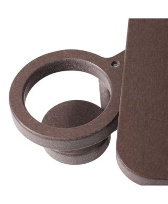 3-Piece Adirondack Chair with Cup Holder and Folding Ottoman and Table Set