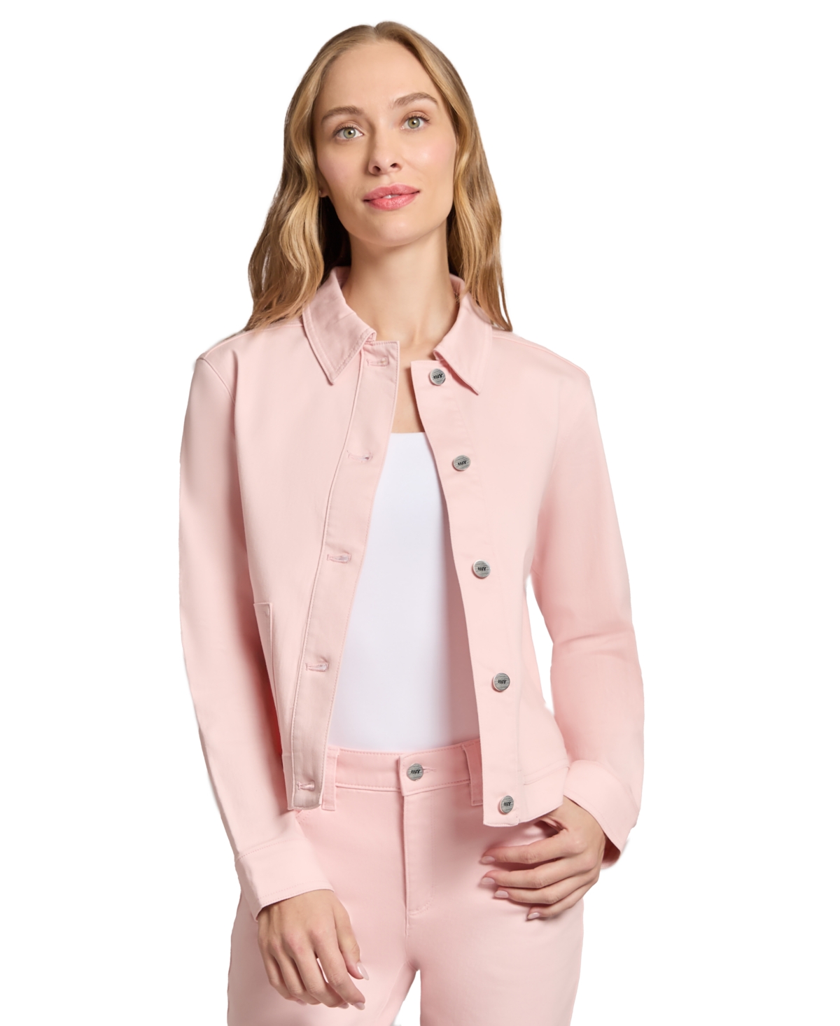 JONES NEW YORK PETITE LOGO-PATCH DENIM JACKET 