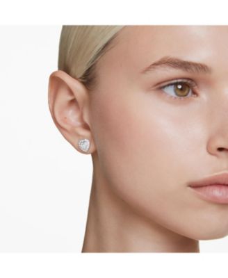 Ariana Grande x Swarovski&reg; Rhodium Plated Heart Mixed Cuts Stud Earrings