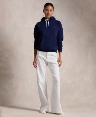 Women's Shrunken Fit Fleece Hoodie Sweatshirt